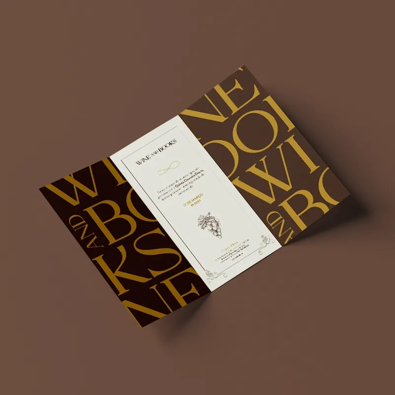 Wine and Books printed materials