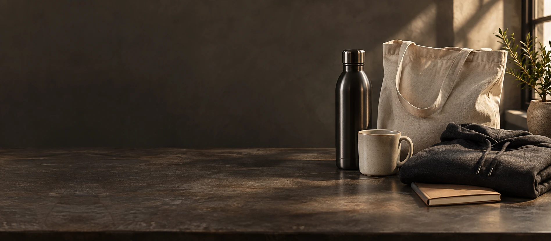 Custom bottle, tote bag, mug and textile