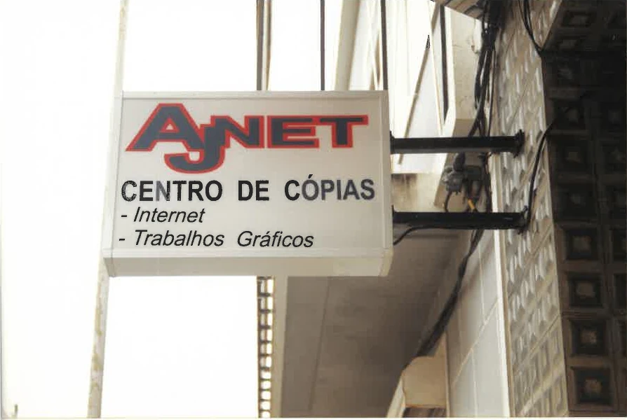 Original AJNET copy centre signage in Póvoa de Varzim