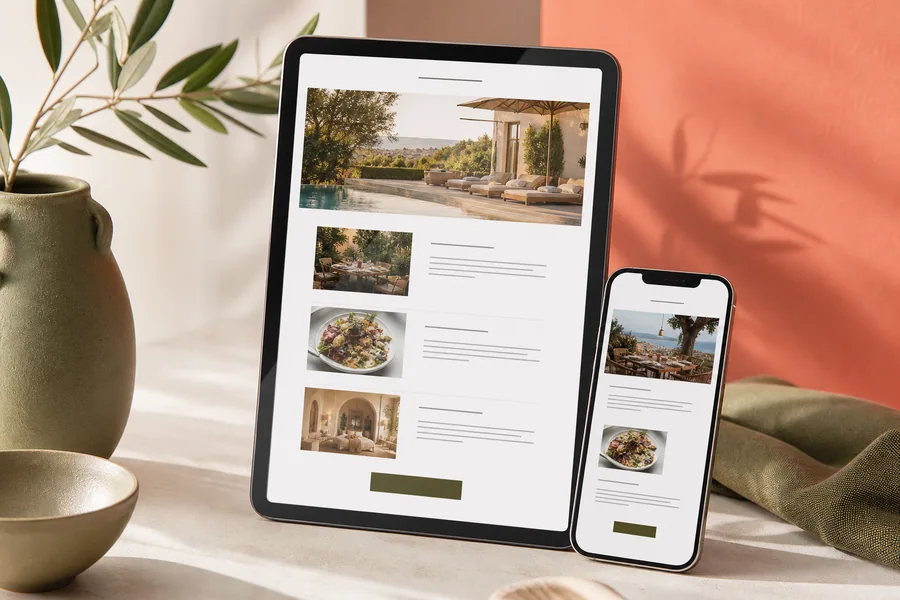 Exemple de newsletter sur tablette et mobile